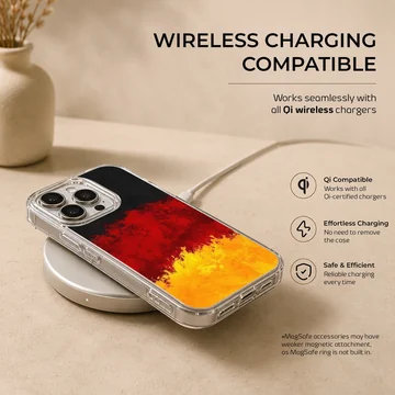 Germany flag phone case with abstract red, yellow, and black design — Charging