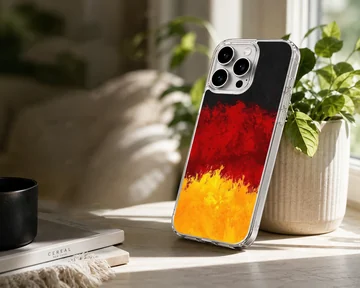 Germany flag phone case with abstract red, yellow, and black design — Lifestyle