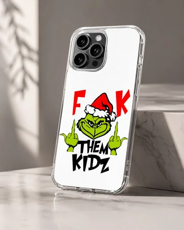 Grinch character with bold typography phone case — Hero