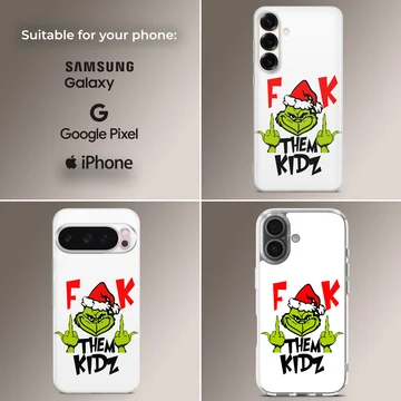 Grinch character with bold typography phone case — Collage