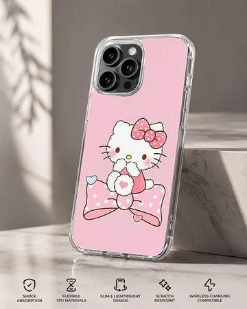 Cute Hello Kitty with bow phone case design — Specs