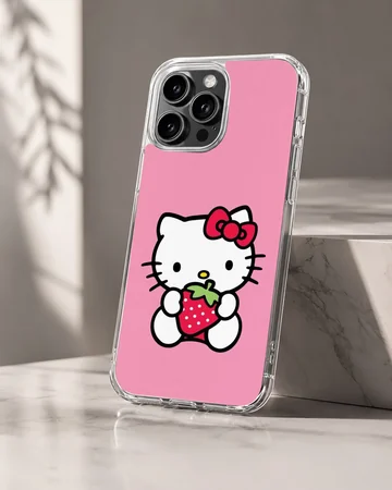 Hello Kitty holding a strawberry on phone case — Hero
