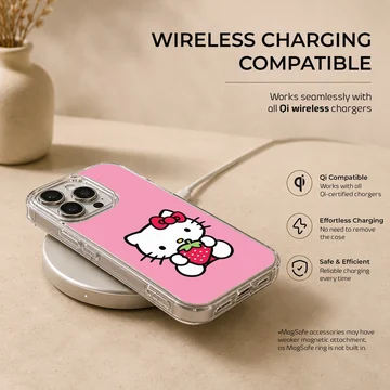 Hello Kitty holding a strawberry on phone case — Charging