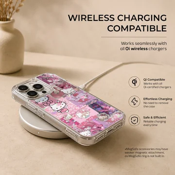 Hello Kitty playful collage design on phone case — Charging