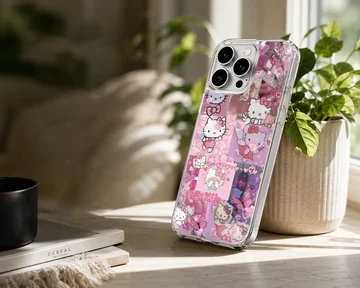 Hello Kitty playful collage design on phone case — Lifestyle