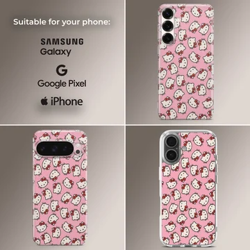 Playful Hello Kitty cartoon pattern phone case — Collage