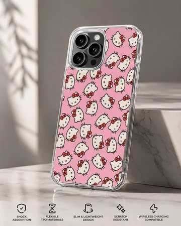 Playful Hello Kitty cartoon pattern phone case — Specs