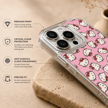 Playful Hello Kitty cartoon pattern phone case — Info