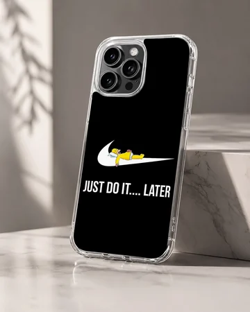 Homer Simpson Just Do It Later cartoon phone case — Hero