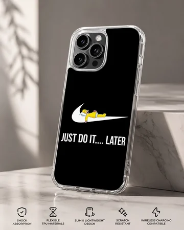 Homer Simpson Just Do It Later cartoon phone case — Specs