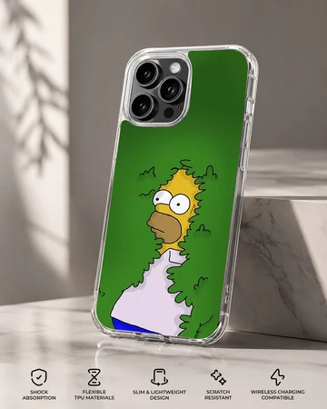 Homer Simpson cartoon image on phone case showcasing nostalgic fun. — Specs