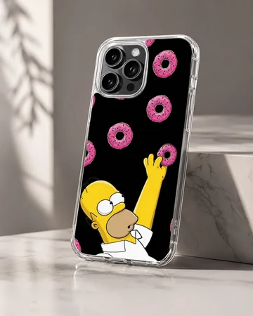 Homer Simpson reaching for donuts design phone case — Hero