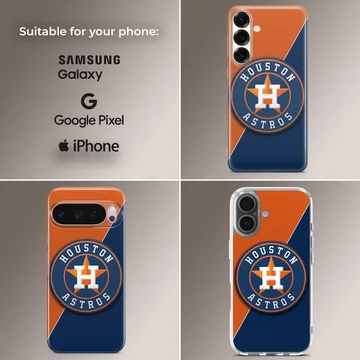 Houston Astros logo on bold blue and orange phone case — Collage