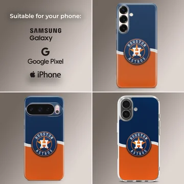 Houston Astros logo with blue and orange design on phone case — Collage
