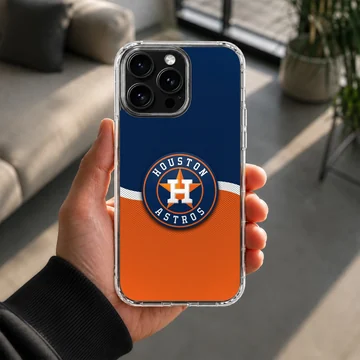 Houston Astros logo with blue and orange design on phone case — Lifestyle