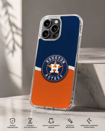 Houston Astros logo with blue and orange design on phone case — Specs