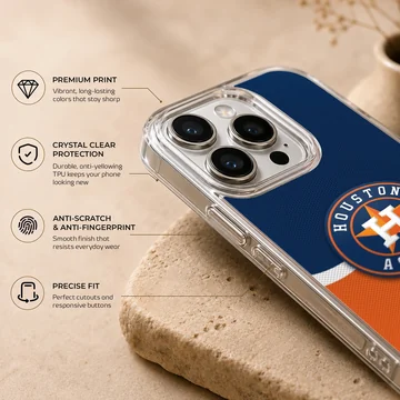 Houston Astros logo with blue and orange design on phone case — Info