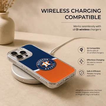 Houston Astros logo with blue and orange design on phone case — Charging