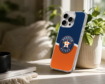 Houston Astros logo with blue and orange design on phone case — Lifestyle