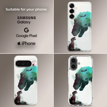 Jurassic Park dinosaur silhouette design phone case — Collage