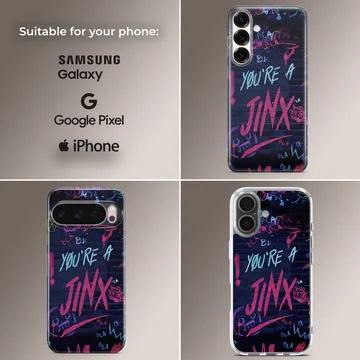 League Of Legends Jinx graffiti-style phone case design. — Collage