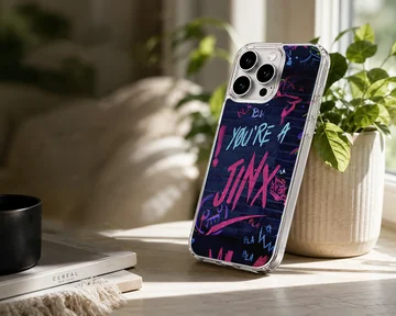 League Of Legends Jinx graffiti-style phone case design. — Lifestyle