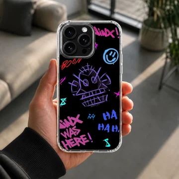 A phone case featuring League of Legends graffiti art and character motifs. — Lifestyle