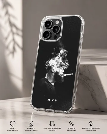 Lebron James portrait with MVP text on phone case — Specs