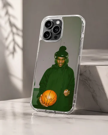Photographic image of Lebron James with basketball, phone case — Hero