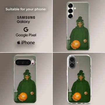 Photographic image of Lebron James with basketball, phone case — Collage