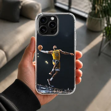 Lebron James performing a slam dunk on a phone case — Lifestyle