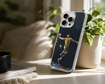 Lebron James performing a slam dunk on a phone case — Lifestyle