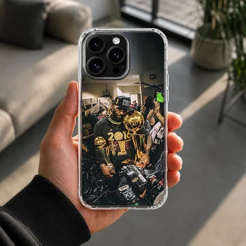 Lebron James holding trophy in a dynamic moment phone case — Lifestyle