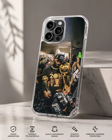 Lebron James holding trophy in a dynamic moment phone case — Specs