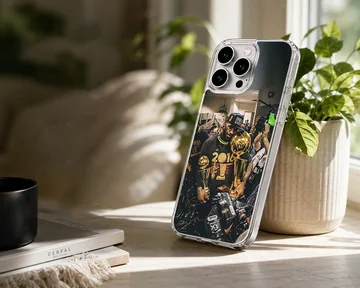 Lebron James holding trophy in a dynamic moment phone case — Lifestyle