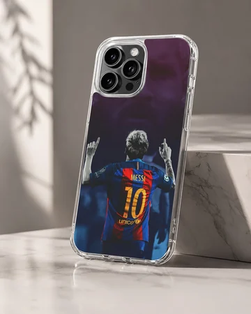 Photographic image of Lionel Messi celebrating on phone case — Hero