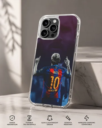 Photographic image of Lionel Messi celebrating on phone case — Specs