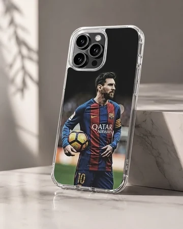 Photographic artwork of Lionel Messi on a phone case — Hero