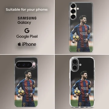 Photographic artwork of Lionel Messi on a phone case — Collage