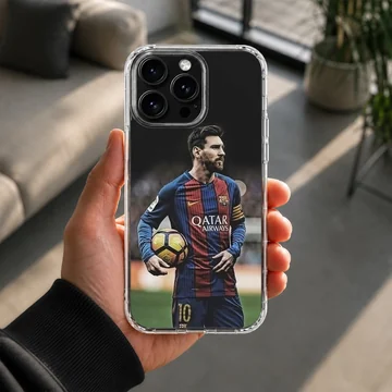 Photographic artwork of Lionel Messi on a phone case — Lifestyle