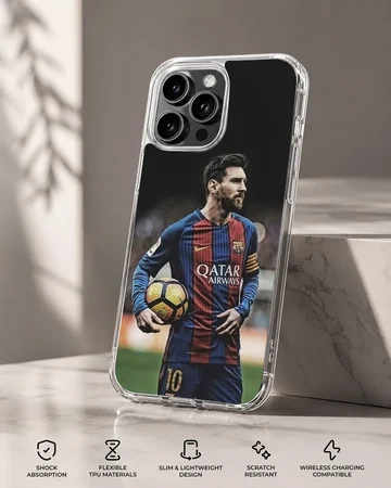Photographic artwork of Lionel Messi on a phone case — Specs