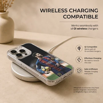 Photographic artwork of Lionel Messi on a phone case — Charging