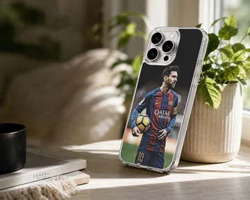 Photographic artwork of Lionel Messi on a phone case — Lifestyle