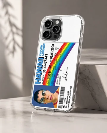 Bold McLovin ID design on a phone case featuring colorful typography. — Hero