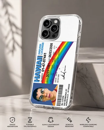 Bold McLovin ID design on a phone case featuring colorful typography. — Specs
