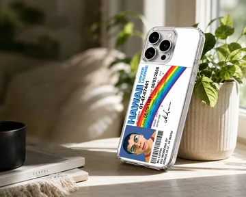 Bold McLovin ID design on a phone case featuring colorful typography. — Lifestyle