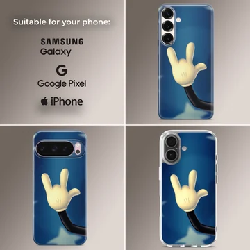 Mickey-themed phone case with iconic hand gesture — Collage