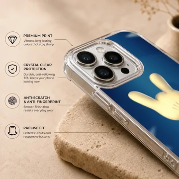 Mickey-themed phone case with iconic hand gesture — Info