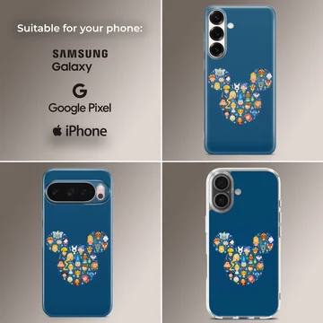 Collage of Mickey and classic cartoon characters on phone case — Collage