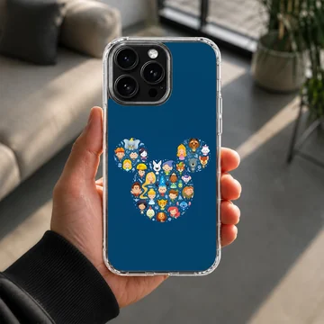 Collage of Mickey and classic cartoon characters on phone case — Lifestyle